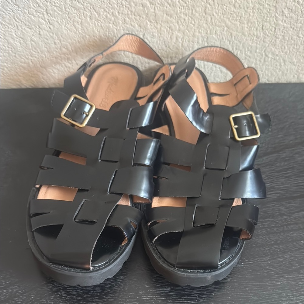 Madewell The Tegan Fisherman Sandal In True Black Women’s Size 11